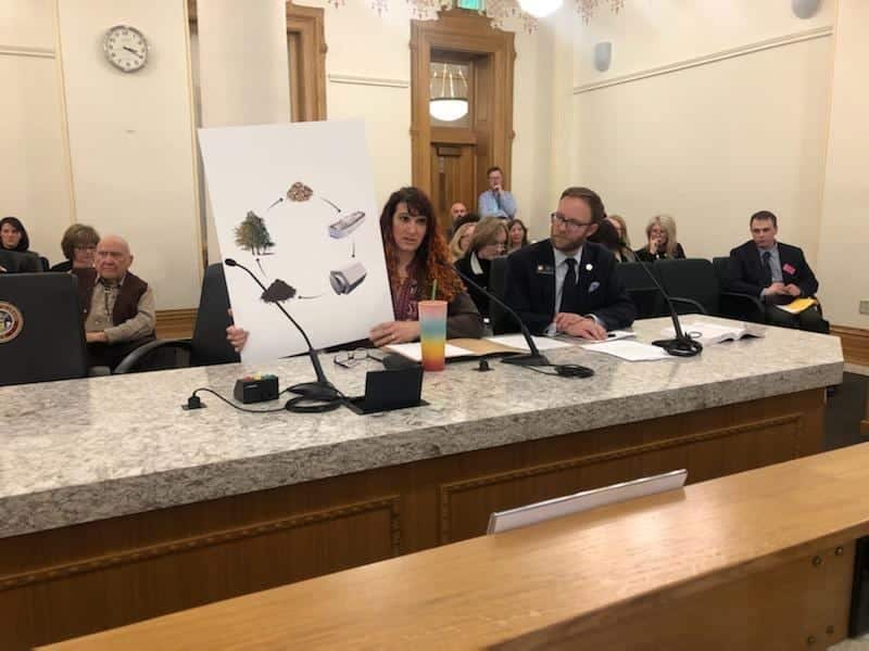 Representative Brianna Titone argues in favor of human composting in Colorado