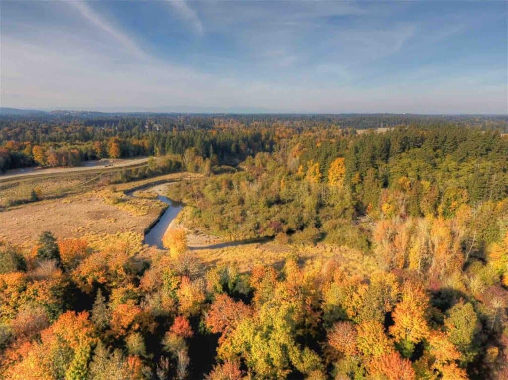 aerial view of a land preserve