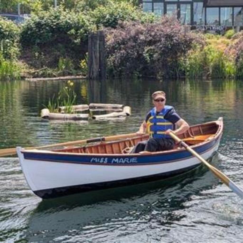 Martin Feldman in a canoe